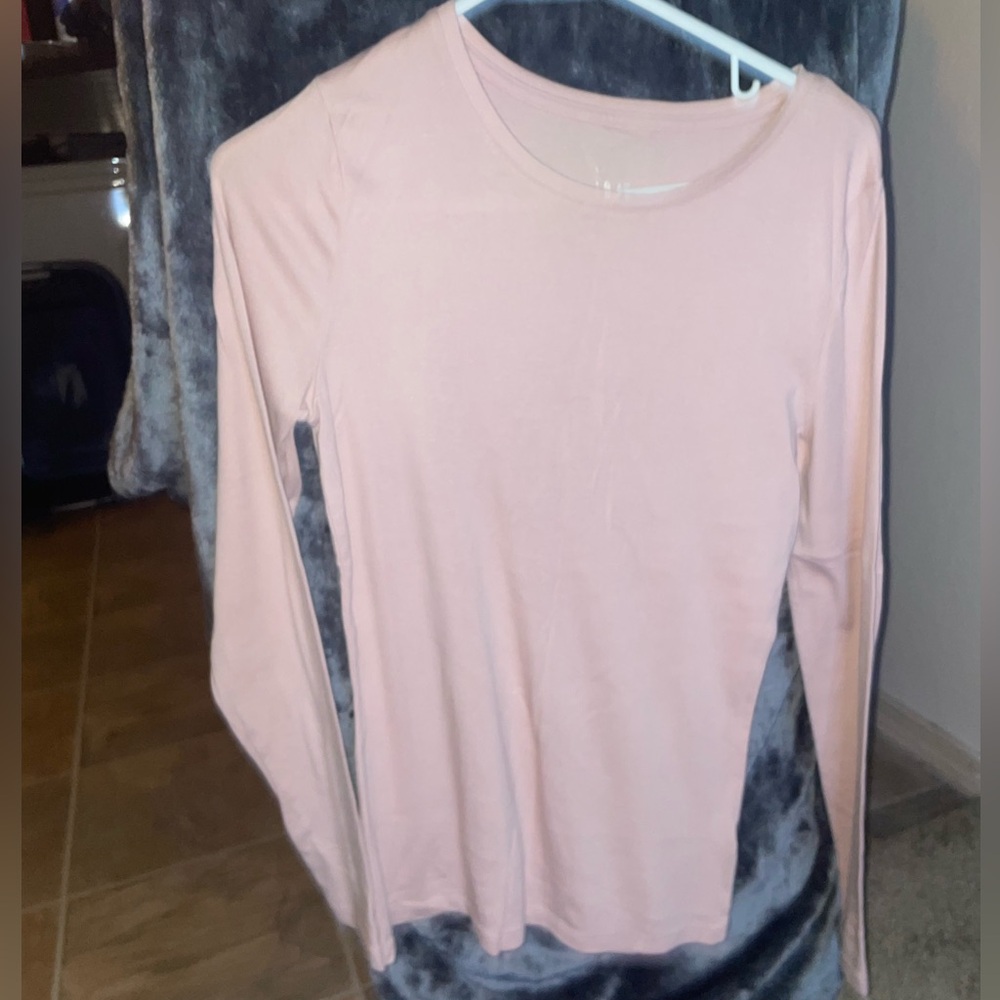 NEVER WORN | SMALL | A New Day | Solid Baby Pink Long Sleeve